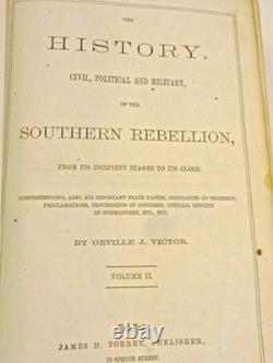 Civil War History 1st Edition 1861 History of the Southern Rebellion 3 Volumes