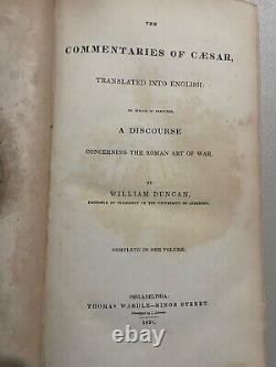 Commentaries of Cesar 1837 Book- Library Gen George Ramsey Civil War- RARE