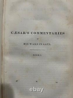 Commentaries of Cesar 1837 Book- Library Gen George Ramsey Civil War- RARE