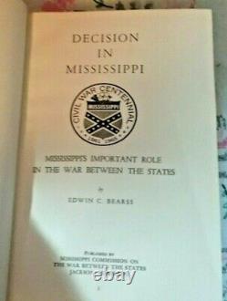 Decision In Mississippi by Edwin Bearss hc 1962 Civil War Between States