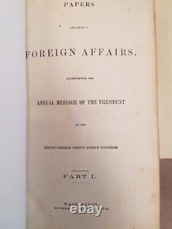 Diplomatic Correspondances of the Dept of State 1864-5 Fine Binding Civil War