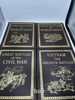 Eaton Press Leather bound Book Great Battles World War II &II, Civil War Vietnam