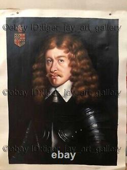 English Civil War Royalist Portrait Lieutenant George Addam Signed Oil Painting