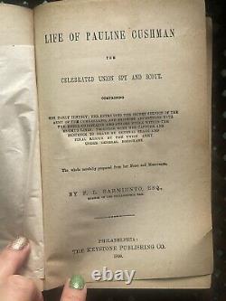 FIRST EDITION Life of Pauline Cushman Celebrated Union Spy and Scout Civil War