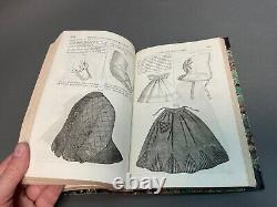 Godey's Lady's Book Hand Colored Fashion Plates & Engravings 1864 Civil War Era