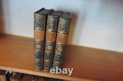 Guizot History Of Civilization 3 Vols 1846 English CIVIL War Blue Gilt Leather