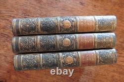 Guizot History Of Civilization 3 Vols 1846 English CIVIL War Blue Gilt Leather