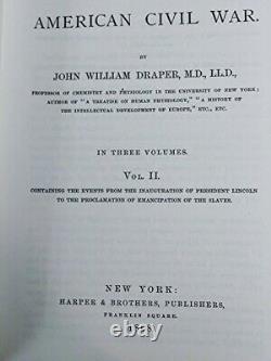 HISTORY OF The AMERICAN CIVIL WAR, 1867-1870, John William Draper -3Vols. NEW