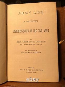 HTF 1882 1st Americana Civil War Battles Journal 20th Maine Garrish Negro Troops