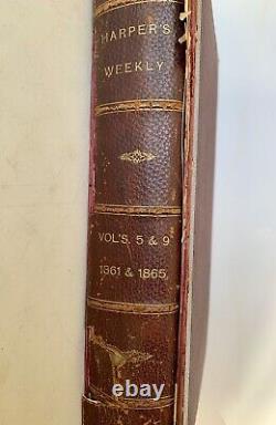 Harper's Weekly Bound Volumes V & IX Years 1861 & 1865 Civil War Illustrations