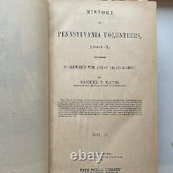 History of Pennsylvania Volunteers Bates 1869 5 Vols Complete Civil War ex-libr