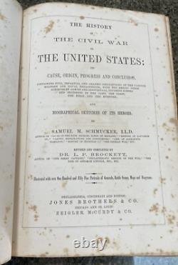 History of the Civil War in the United States Schmucker Brocket 1865 Rare