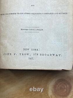 Holy Bible 1857 Pre Civil War Era John Trow Publishing