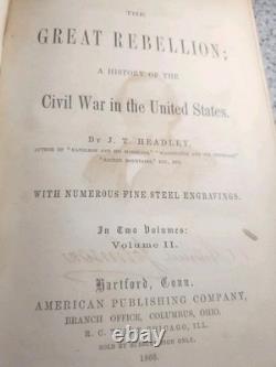 J T Headley, The Great Rebellion, History of the Civil War 3 Vols See Pictures