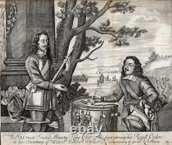 King Charles I & Sir Edward Walker Antique Engraving English Civil War