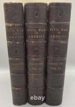 Lossing Civil War in America Vol I II III 1874-1877 Frederic Bancroft Provenance