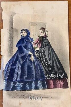 Lot of 17 Godey's Ladies Book Civil War 1861 engraved hand-colored plates
