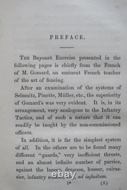 Manual Of Bayonet Exercise CIVIL War 1862 Wartime Edition Mylar Dust Jacket