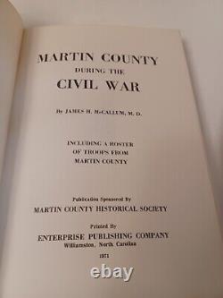 Martin County During the Civil War by James H. McCallum 1971 1st RARE OOP HC