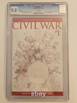 Marvel CIVIL WAR Lot (14) #1-7 x2 Turner Variants + Sketches NM+ #1 CGC & 2 COAs