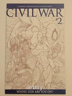 Marvel CIVIL WAR Lot (14) #1-7 x2 Turner Variants + Sketches NM+ #1 CGC & 2 COAs