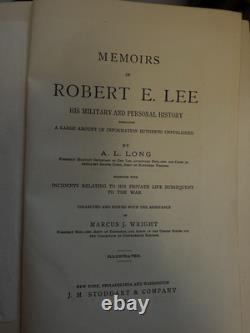 Memoirs Robert E Lee A. L. Long 1886 Civil War 1st Ed Gettysburg Map