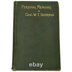 Memoirs of Gen. W. T. Sherman 1892 Civil War 2 Vol Set Charles Webster Books Maps