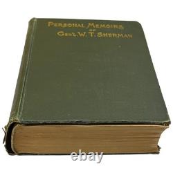 Memoirs of Gen. W. T. Sherman 1892 Civil War 2 Vol Set Charles Webster Books Maps