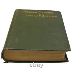 Memoirs of Gen. W. T. Sherman 1892 Civil War 2 Vol Set Charles Webster Books Maps
