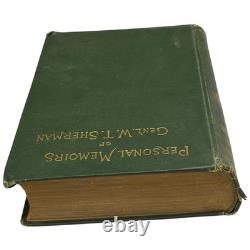 Memoirs of Gen. W. T. Sherman 1892 Civil War 2 Vol Set Charles Webster Books Maps