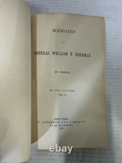 Memoirs of General William T. Sherman 2 vol. 1st Edition 1875 Volumes I & II