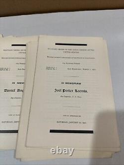 Military Order Loyal Legion US California Civil War Vets MOLLUS Obituaries 1901