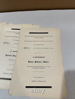 Military Order Loyal Legion US California Civil War Vets MOLLUS Obituaries 1901