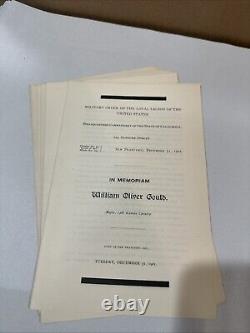 Military Order Loyal Legion US California Civil War Vets MOLLUS Obituaries 1901