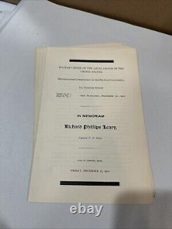 Military Order Loyal Legion US California Civil War Vets MOLLUS Obituaries 1901