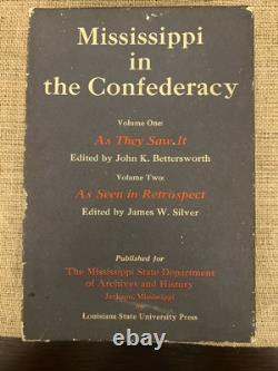 Mississippi In The Confederacy Civil War 2 volume book set RARE HC LSU Press