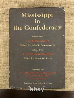 Mississippi In The Confederacy Civil War 2 volume book set RARE HC LSU Press