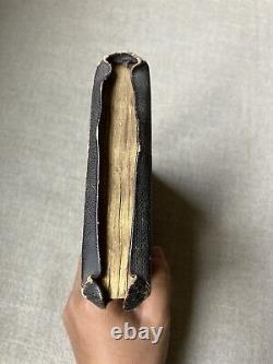 Nice! Antique 1834 Pre Civil War HOLY BIBLE Nice Leather Binding Maclean Ontario