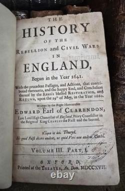 Old English Book 1717 The History of the Rebellion and Civil Wars in England
