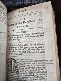 Old English Book 1717 The History of the Rebellion and Civil Wars in England Old English Book 1717 The History of the Rebellion and Civil Wars in England