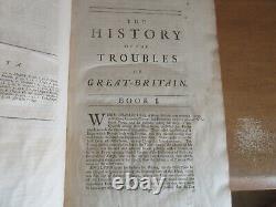 Old HISTORY OF THE TROUBLES OF GREAT BRITAIN Leather Book 1735 ENGLISH CIVIL WAR