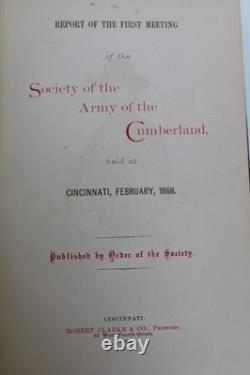 Original 1868 Society Army of Cumberland, Annual Report, Civil War Book, 1st Ed Original 1868 Society Army of Cumberland, Annual Report, Civil War Book, 1st Ed