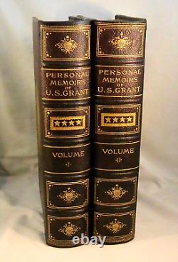 PERSONAL MEMOIRS OF U. S. GRANT 1885 Two Volumes Civil War Military Fine Binding