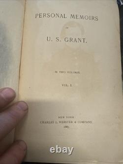 Personal Memoirs of U. S. Grant (Volumes I and II, 1885)