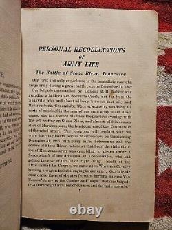 Personal Recollections of Service in the Army of the Cumberland. CIVIL WAR