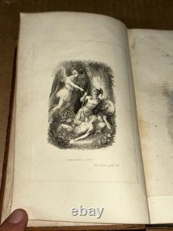 Pre Civil-War 1843 John Milton's Poetical Works By Edward Kearny Illustrated HC