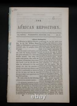 Pre-Civil War 1852 Edition -The African Repository & Colonial Journal, Volume 28