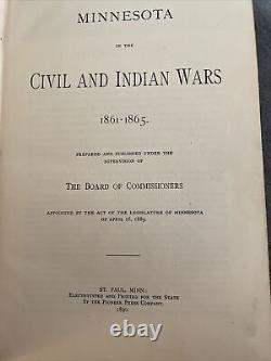 RARE 1890 Minnesota in the Civil War and Indian War 1861-1865 Book1st Edition