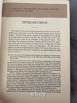 RARE 1890 Minnesota in the Civil War and Indian War 1861-1865 Book1st Edition