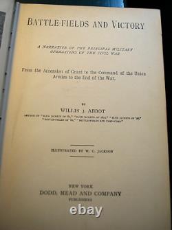 RARE 1891 Hardcover Book BATTLEFIELDS & VICTORY Willis Abbot CIVIL WAR MILITARY